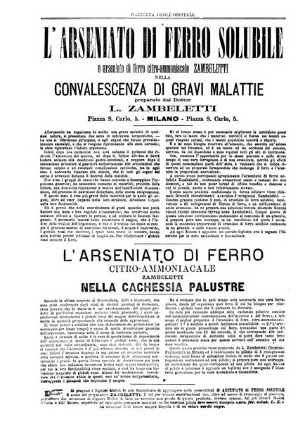 Gazzetta degli ospitali officiale per la pubblicazione degli atti del Consiglio degli Istituti ospitalieri di Milano