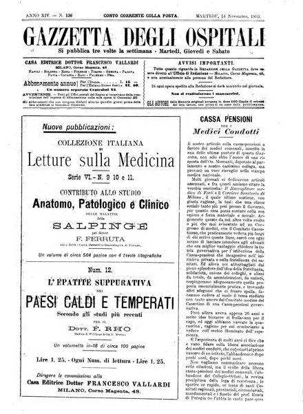 Gazzetta degli ospitali officiale per la pubblicazione degli atti del Consiglio degli Istituti ospitalieri di Milano