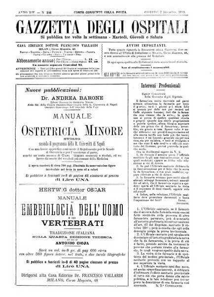 Gazzetta degli ospitali officiale per la pubblicazione degli atti del Consiglio degli Istituti ospitalieri di Milano