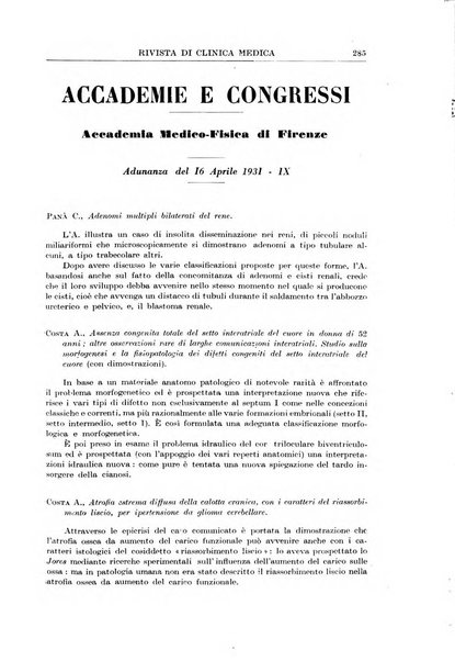 Rivista di clinica medica