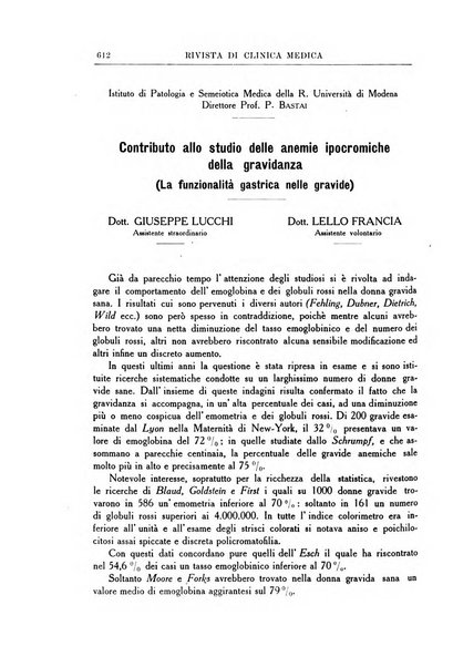 Rivista di clinica medica