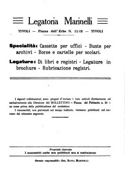 Bollettino di studi storici ed archeologici di Tivoli e regione