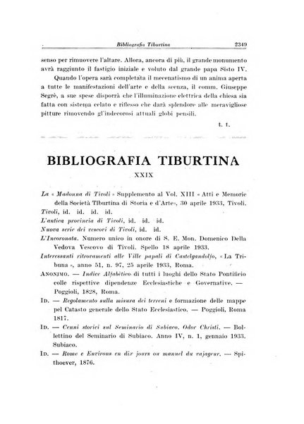 Bollettino di studi storici ed archeologici di Tivoli e regione