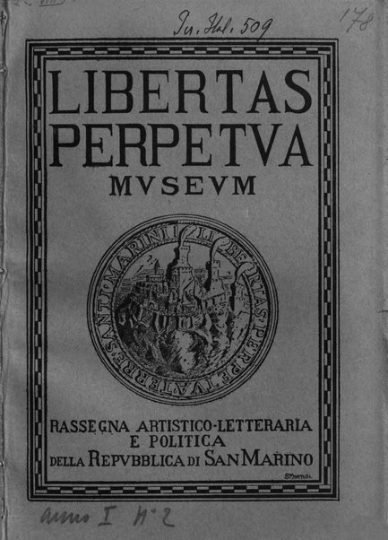 Libertas perpetua (museum) bullettino della Biblioteca-museo ed archivio governativi e dello studio sammarinese