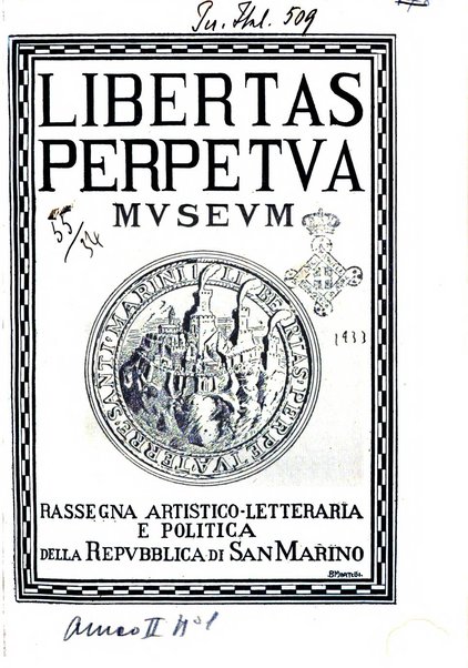 Libertas perpetua (museum) bullettino della Biblioteca-museo ed archivio governativi e dello studio sammarinese