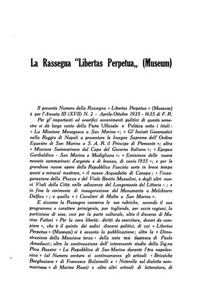 Libertas perpetua (museum) bullettino della Biblioteca-museo ed archivio governativi e dello studio sammarinese