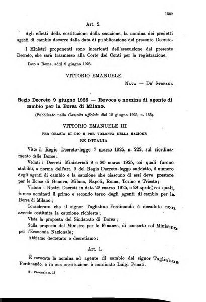 Bollettino ufficiale del personale