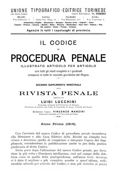 Il codice penale illustrato articolo per articolo ... primo supplemento alla Rivista Penale