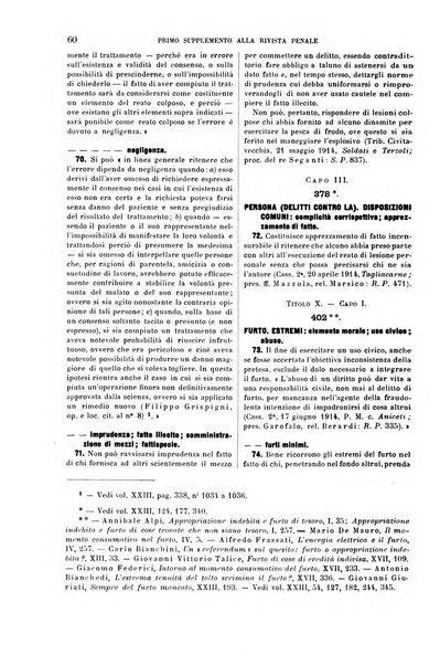 Il codice penale illustrato articolo per articolo ... primo supplemento alla Rivista Penale