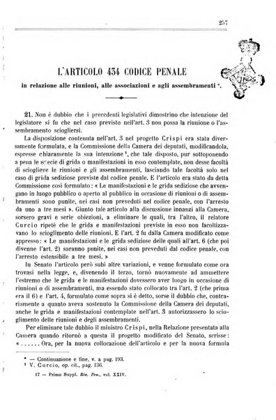 Il codice penale illustrato articolo per articolo ... primo supplemento alla Rivista Penale