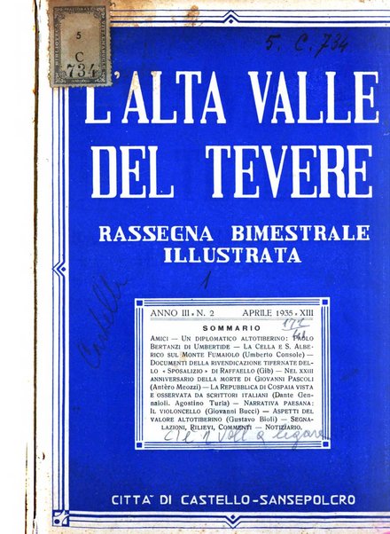 L'alta valle del Tevere rassegna bimestrale illustrata