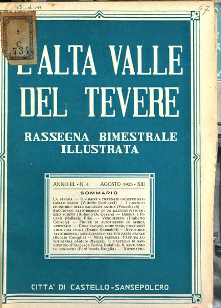 L'alta valle del Tevere rassegna bimestrale illustrata