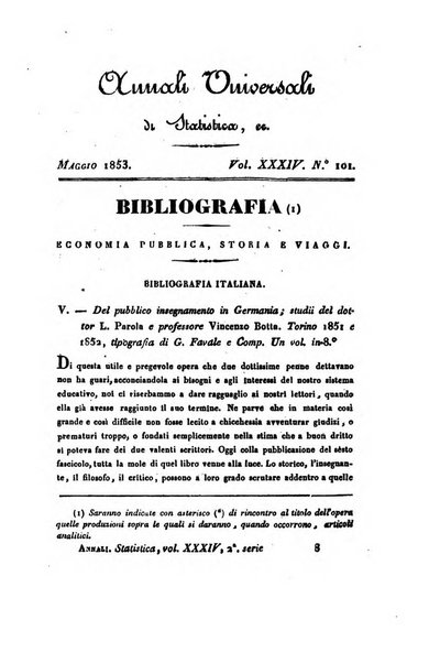 Annali universali di statistica, economia pubblica, geografia, storia, viaggi e commercio