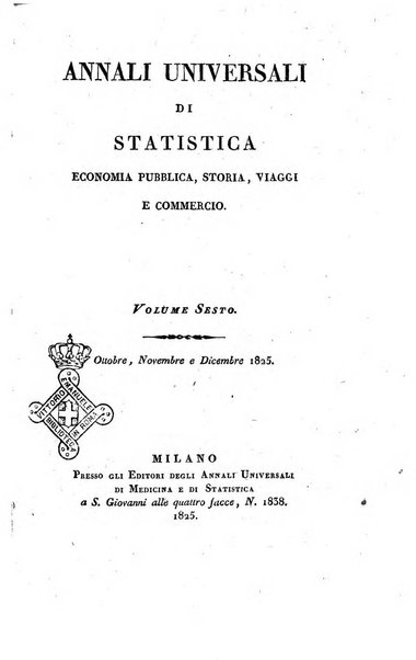 Annali universali di statistica, economia pubblica, storia, viaggi e commercio