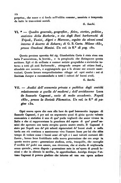 Annali universali di statistica, economia pubblica, storia, viaggi e commercio