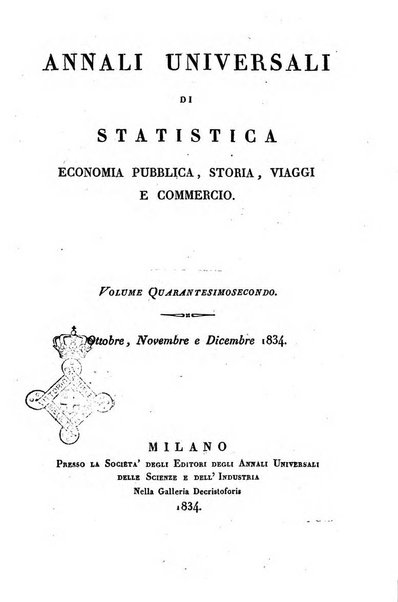 Annali universali di statistica, economia pubblica, storia, viaggi e commercio