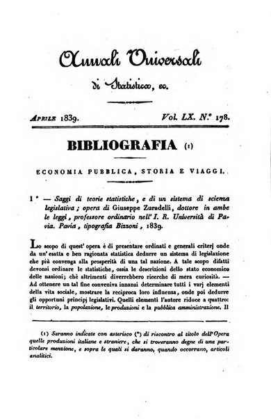 Annali universali di statistica, economia pubblica, storia, viaggi e commercio