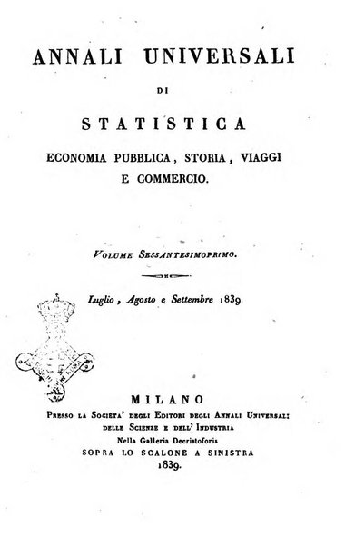 Annali universali di statistica, economia pubblica, storia, viaggi e commercio