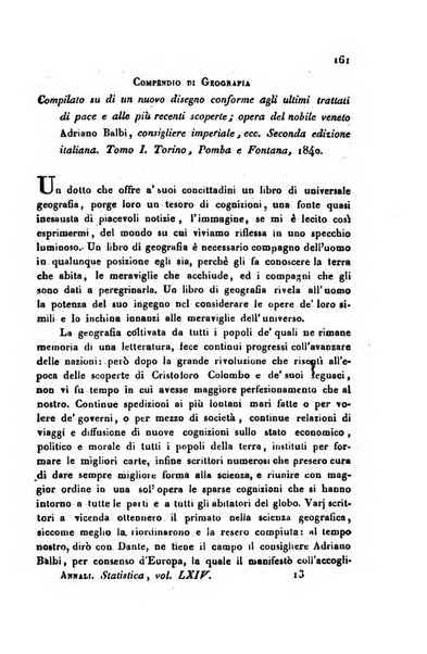 Annali universali di statistica, economia pubblica, storia, viaggi e commercio