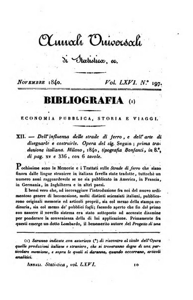 Annali universali di statistica, economia pubblica, storia, viaggi e commercio