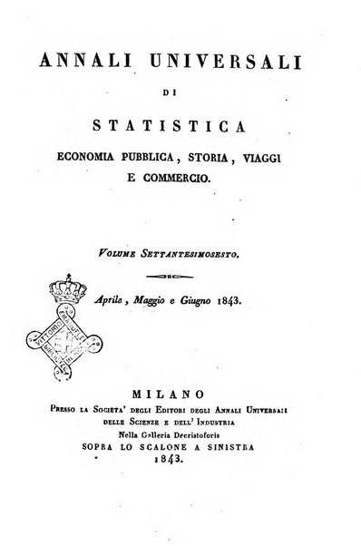 Annali universali di statistica, economia pubblica, storia, viaggi e commercio