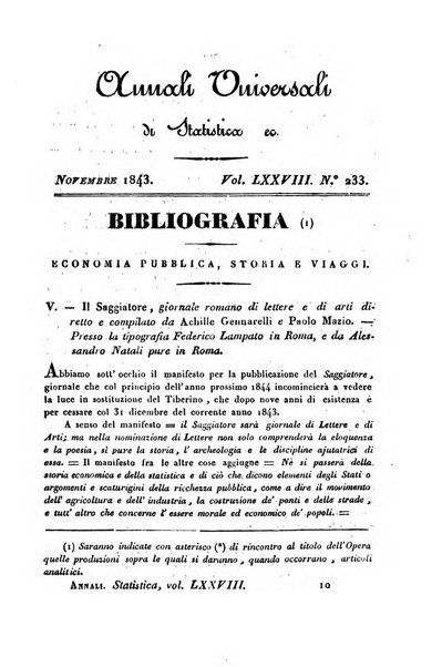 Annali universali di statistica, economia pubblica, storia, viaggi e commercio