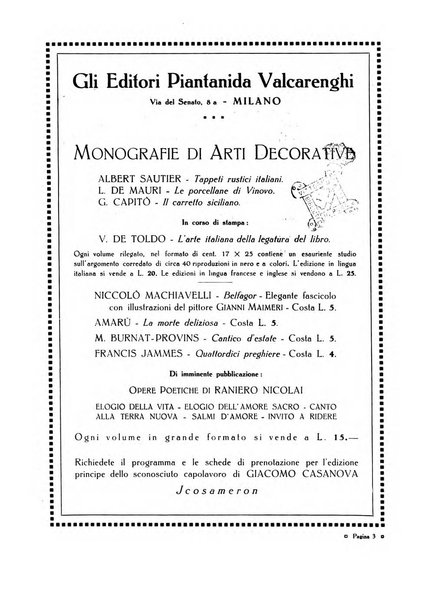 Le arti decorative rassegna internazionale ufficiale della Mostra di Arti decorative nella Villa Reale di Monza e della Federazione delle Industrie artistiche