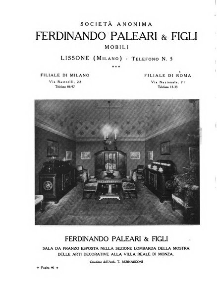 Le arti decorative rassegna internazionale ufficiale della Mostra di Arti decorative nella Villa Reale di Monza e della Federazione delle Industrie artistiche