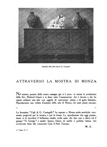 Le arti decorative rassegna internazionale ufficiale della Mostra di Arti decorative nella Villa Reale di Monza e della Federazione delle Industrie artistiche