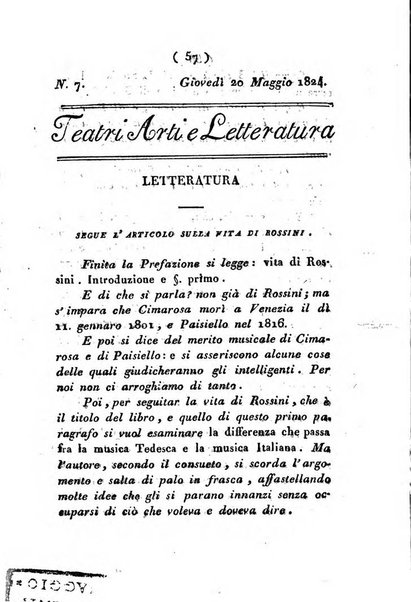 Cenni storici intorno alle lettere, invenzioni, arti, commercio e spettacoli teatrali