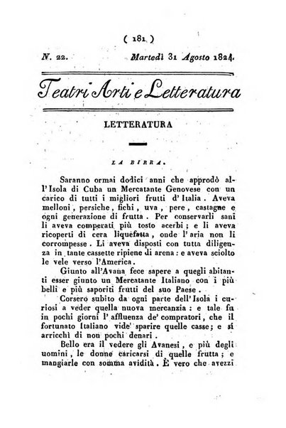 Cenni storici intorno alle lettere, invenzioni, arti, commercio e spettacoli teatrali