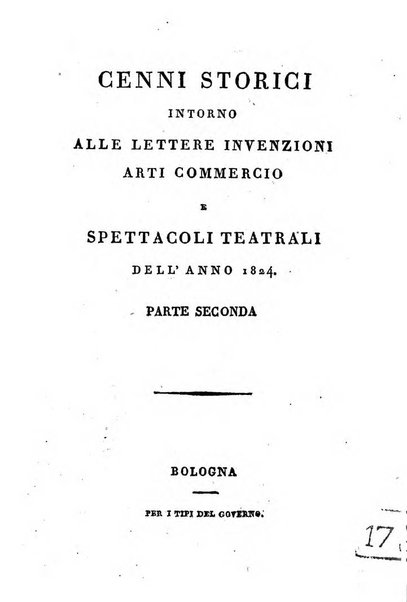 Cenni storici intorno alle lettere, invenzioni, arti, commercio e spettacoli teatrali