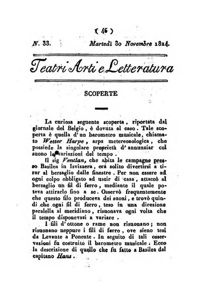 Cenni storici intorno alle lettere, invenzioni, arti, commercio e spettacoli teatrali