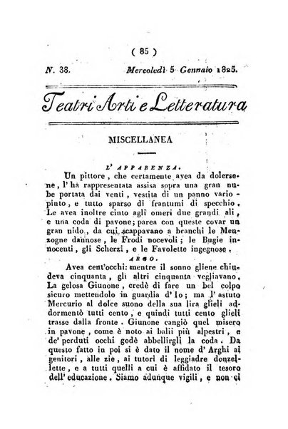 Cenni storici intorno alle lettere, invenzioni, arti, commercio e spettacoli teatrali