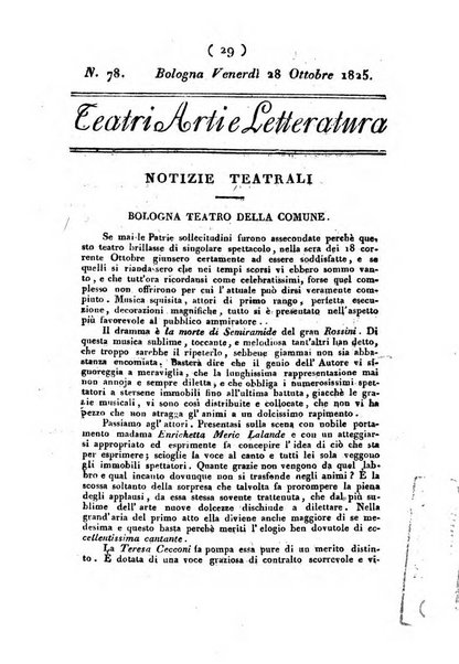 Cenni storici intorno alle lettere, invenzioni, arti, commercio e spettacoli teatrali