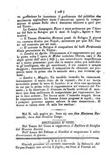 Cenni storici intorno alle lettere, invenzioni, arti, commercio e spettacoli teatrali