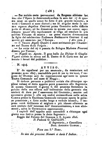 Cenni storici intorno alle lettere, invenzioni, arti, commercio e spettacoli teatrali