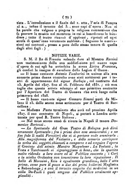 Cenni storici intorno alle lettere, invenzioni, arti, commercio e spettacoli teatrali