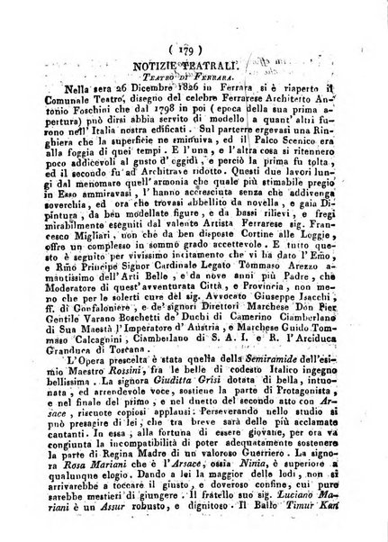 Cenni storici intorno alle lettere, invenzioni, arti, commercio e spettacoli teatrali