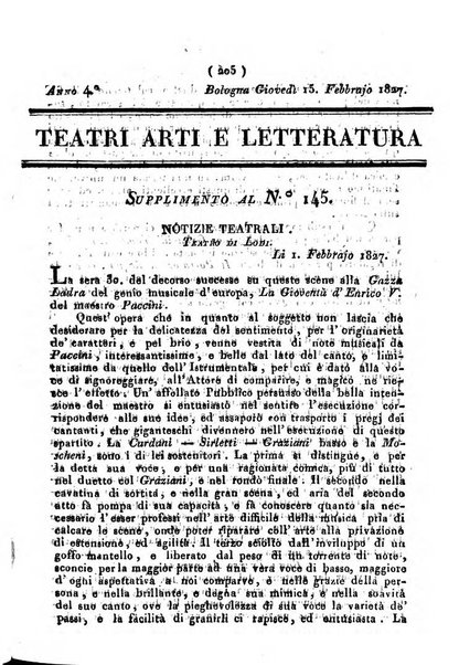 Cenni storici intorno alle lettere, invenzioni, arti, commercio e spettacoli teatrali