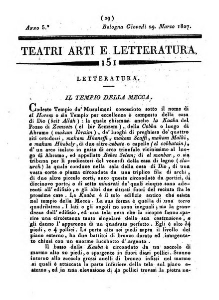 Cenni storici intorno alle lettere, invenzioni, arti, commercio e spettacoli teatrali