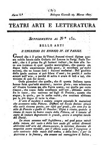 Cenni storici intorno alle lettere, invenzioni, arti, commercio e spettacoli teatrali