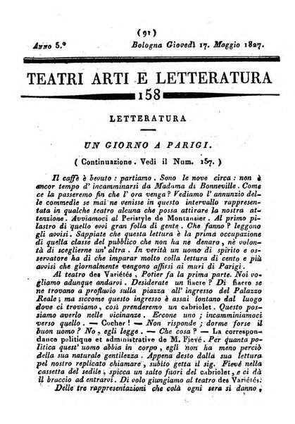 Cenni storici intorno alle lettere, invenzioni, arti, commercio e spettacoli teatrali