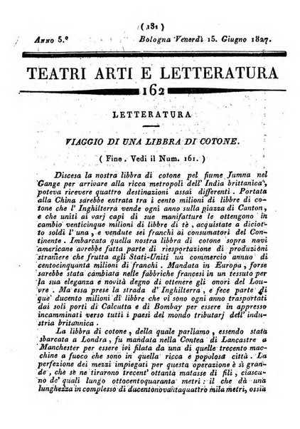 Cenni storici intorno alle lettere, invenzioni, arti, commercio e spettacoli teatrali