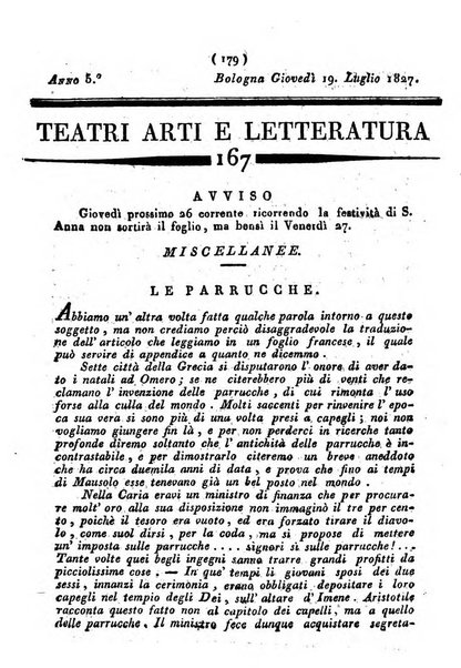 Cenni storici intorno alle lettere, invenzioni, arti, commercio e spettacoli teatrali