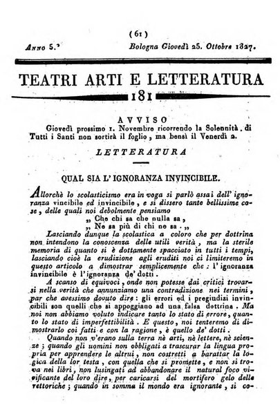 Cenni storici intorno alle lettere, invenzioni, arti, commercio e spettacoli teatrali