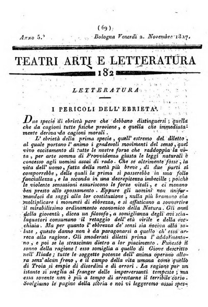 Cenni storici intorno alle lettere, invenzioni, arti, commercio e spettacoli teatrali