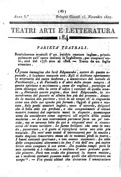 Cenni storici intorno alle lettere, invenzioni, arti, commercio e spettacoli teatrali