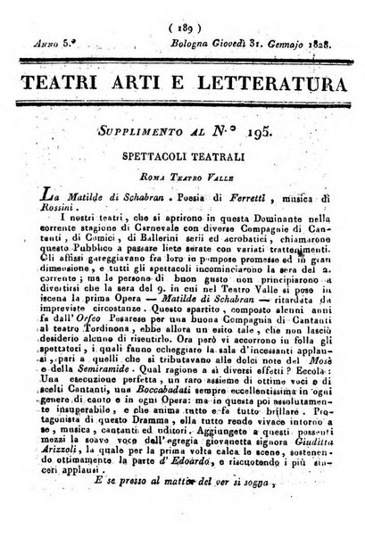 Cenni storici intorno alle lettere, invenzioni, arti, commercio e spettacoli teatrali