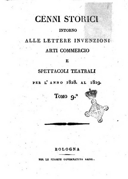 Cenni storici intorno alle lettere, invenzioni, arti, commercio e spettacoli teatrali